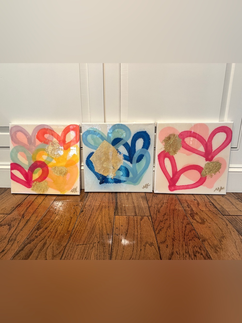 Set of 3 Heart Canvases